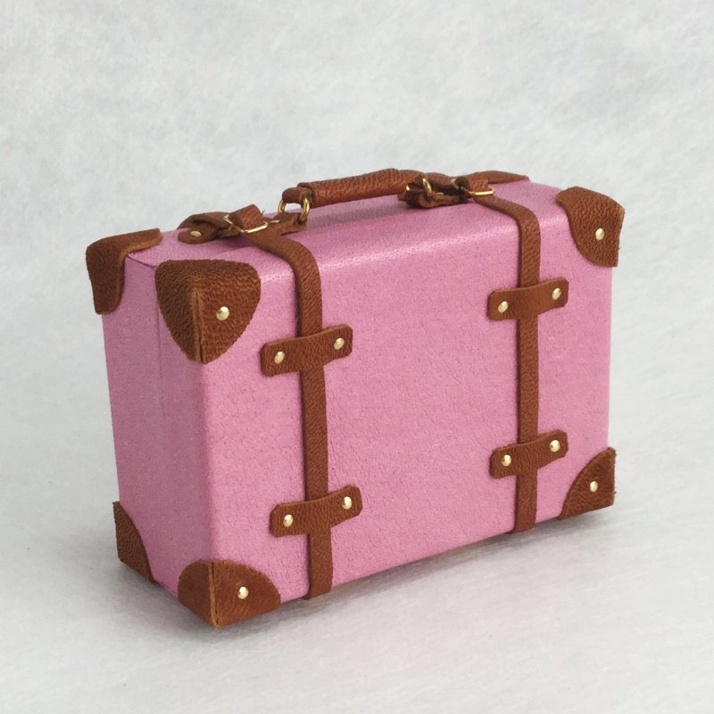 革製 スーツケース ピンク - 旅行用品